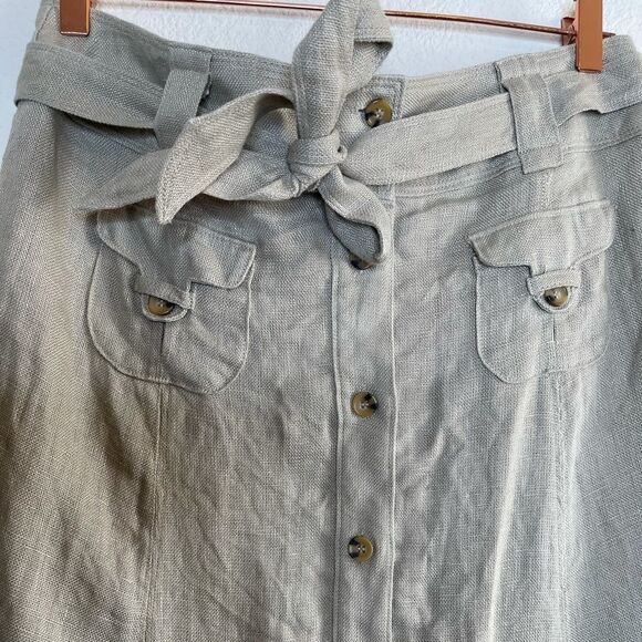 Soft surroundings‎ linen button front skirt - Picture 7 of 9